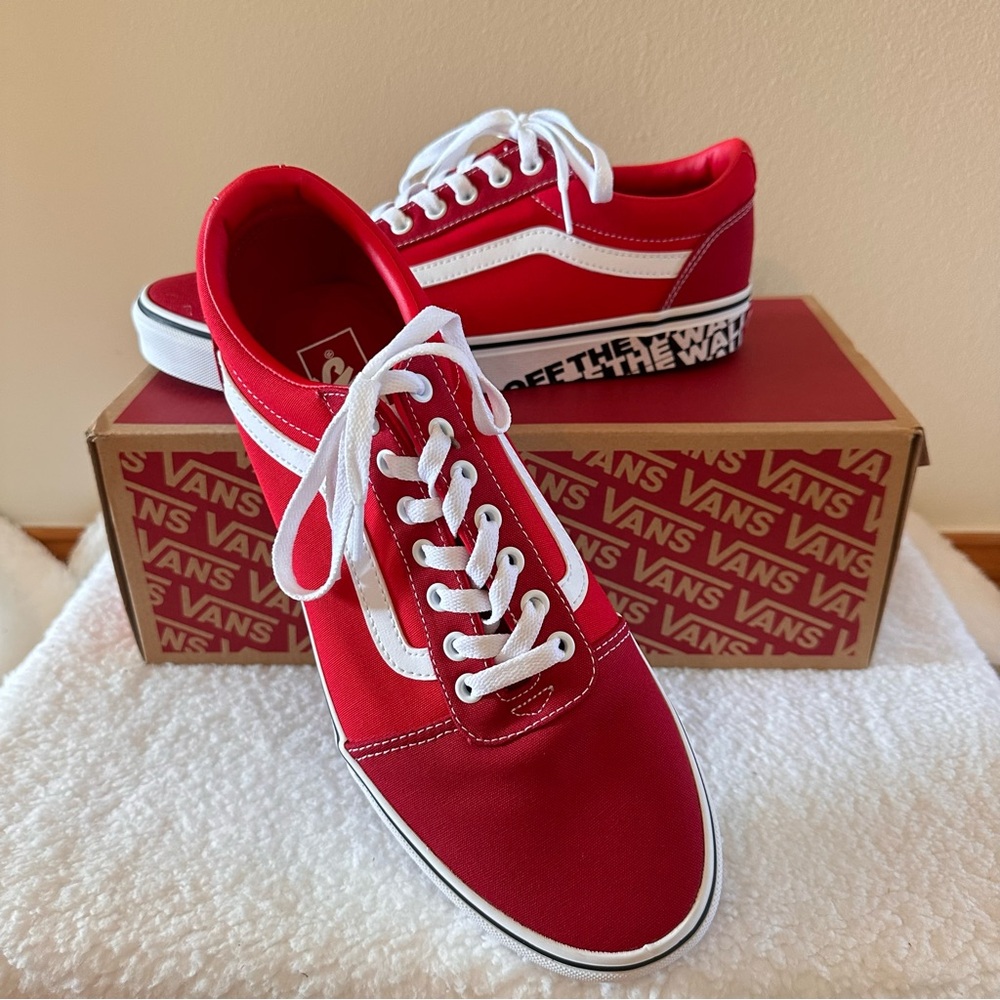 Vans Red and White Sneakers